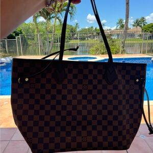 Checkered Brown Tote Bag